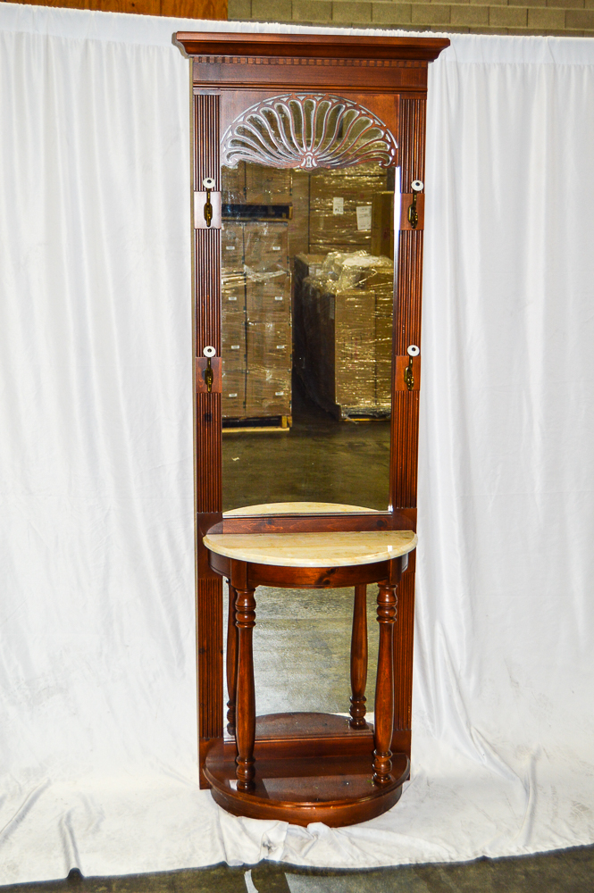 Late 20th Century Mirrored Hall Tree by Pulaski EBTH